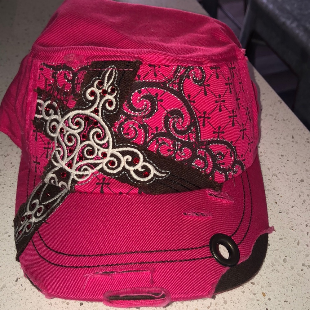 Pink cross hat